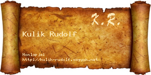Kulik Rudolf névjegykártya